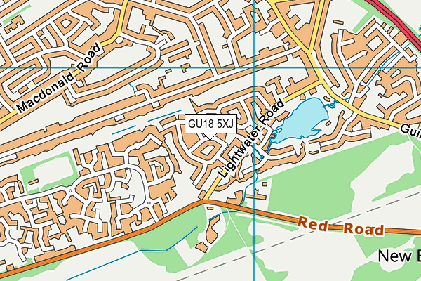 GU18 5XJ map - OS VectorMap District (Ordnance Survey)