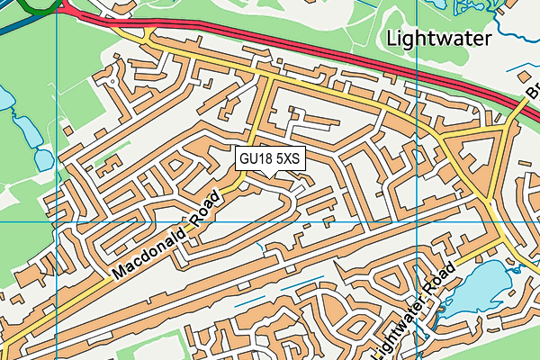 GU18 5XS map - OS VectorMap District (Ordnance Survey)