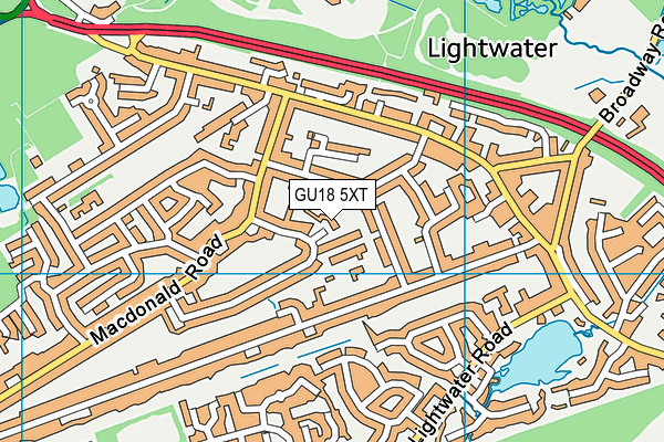 GU18 5XT map - OS VectorMap District (Ordnance Survey)