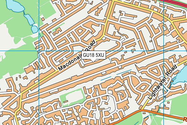 GU18 5XU map - OS VectorMap District (Ordnance Survey)