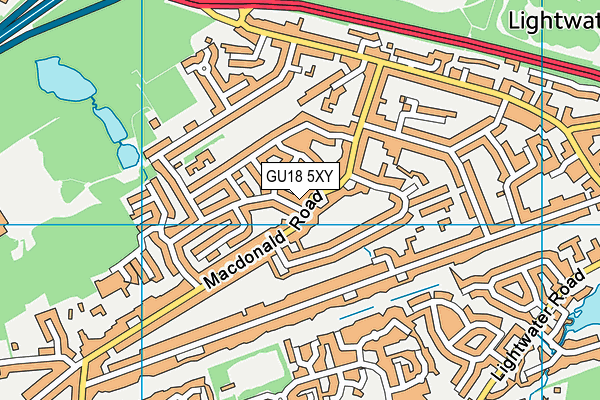 GU18 5XY map - OS VectorMap District (Ordnance Survey)