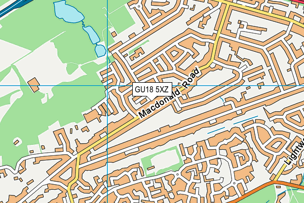 GU18 5XZ map - OS VectorMap District (Ordnance Survey)