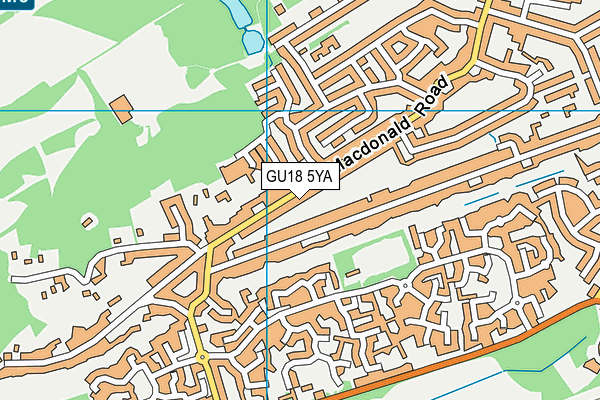 GU18 5YA map - OS VectorMap District (Ordnance Survey)