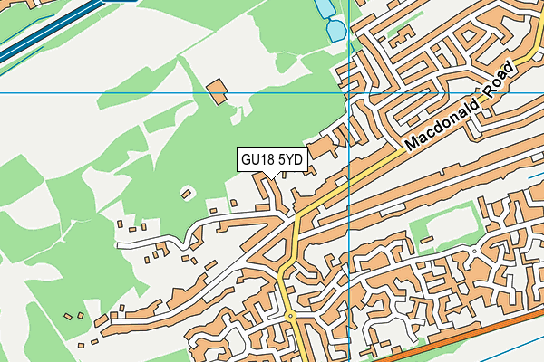 GU18 5YD map - OS VectorMap District (Ordnance Survey)