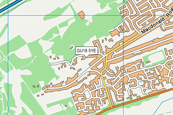 GU18 5YE map - OS VectorMap District (Ordnance Survey)