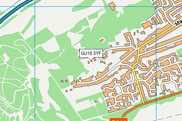 GU18 5YF map - OS VectorMap District (Ordnance Survey)