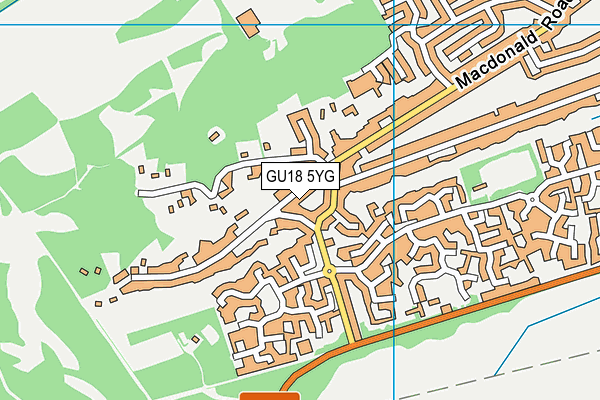 GU18 5YG map - OS VectorMap District (Ordnance Survey)