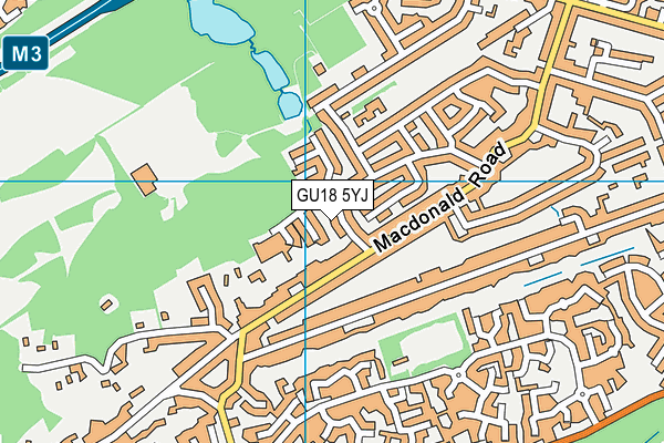 GU18 5YJ map - OS VectorMap District (Ordnance Survey)