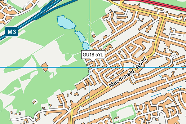 GU18 5YL map - OS VectorMap District (Ordnance Survey)