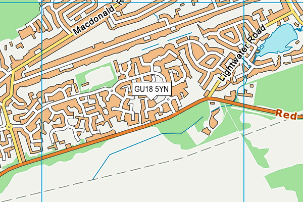 GU18 5YN map - OS VectorMap District (Ordnance Survey)