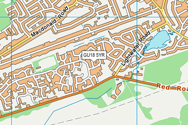 GU18 5YR map - OS VectorMap District (Ordnance Survey)