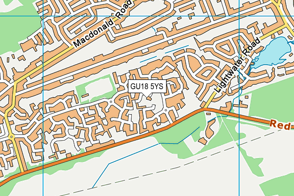 GU18 5YS map - OS VectorMap District (Ordnance Survey)