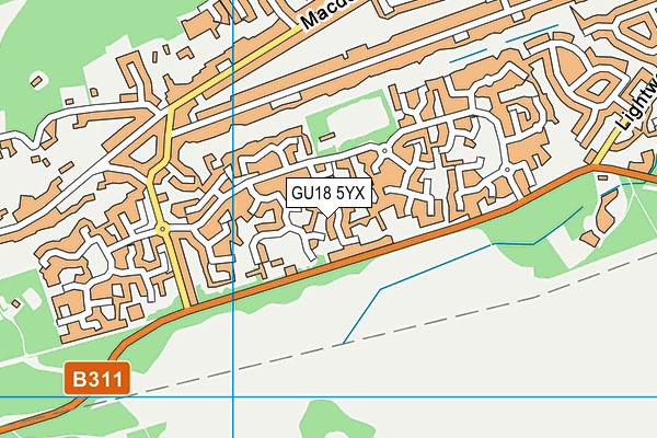 GU18 5YX map - OS VectorMap District (Ordnance Survey)