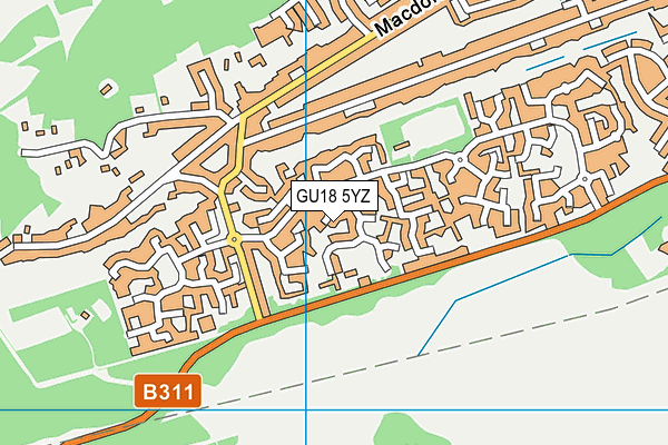 GU18 5YZ map - OS VectorMap District (Ordnance Survey)