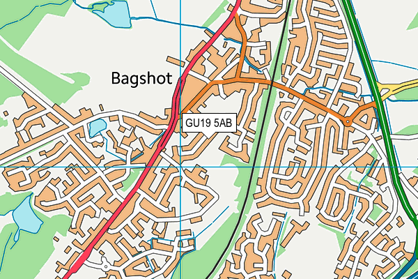 GU19 5AB map - OS VectorMap District (Ordnance Survey)