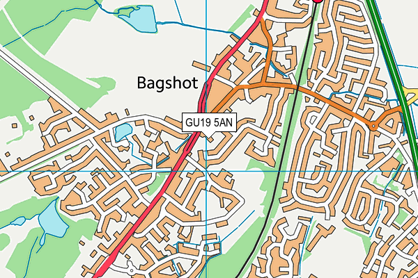 GU19 5AN map - OS VectorMap District (Ordnance Survey)