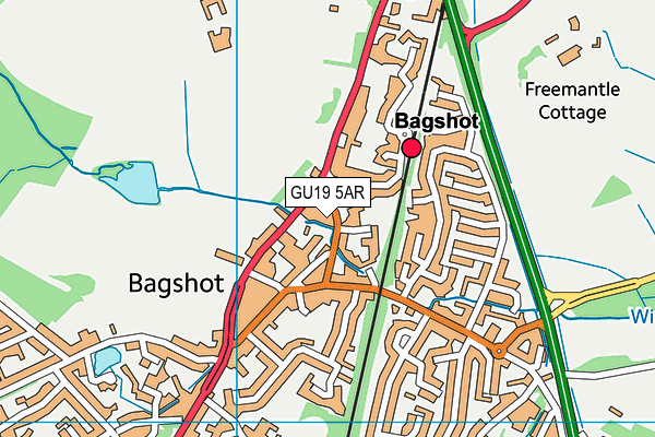 GU19 5AR map - OS VectorMap District (Ordnance Survey)