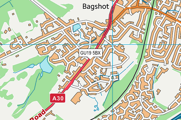 GU19 5BX map - OS VectorMap District (Ordnance Survey)