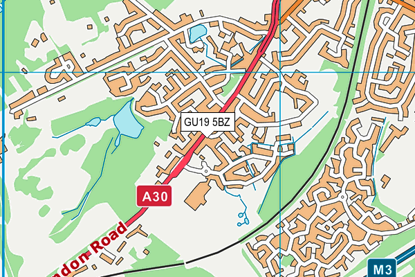 GU19 5BZ map - OS VectorMap District (Ordnance Survey)