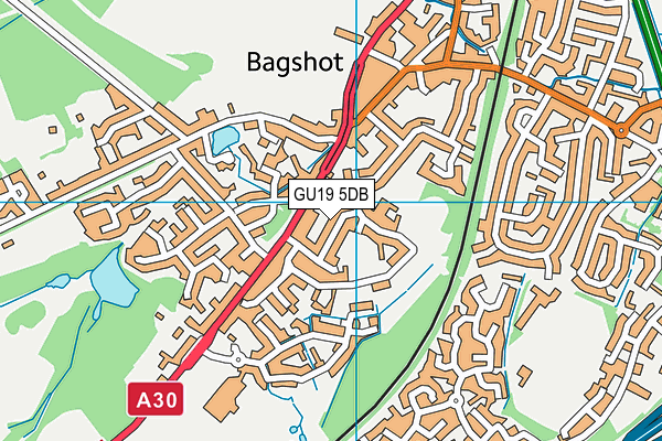 GU19 5DB map - OS VectorMap District (Ordnance Survey)