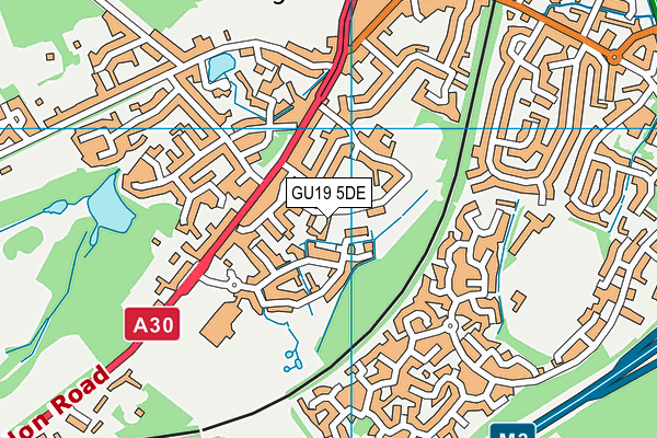 GU19 5DE map - OS VectorMap District (Ordnance Survey)