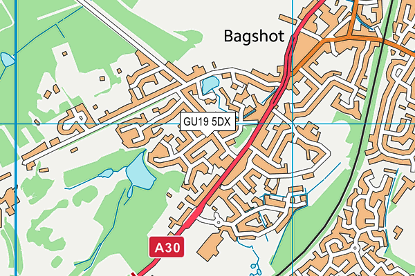 GU19 5DX map - OS VectorMap District (Ordnance Survey)