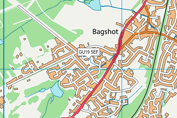 GU19 5EF map - OS VectorMap District (Ordnance Survey)