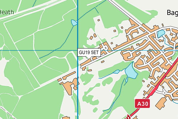 Bagshot Playing Fields map (GU19 5ET) - OS VectorMap District (Ordnance Survey)