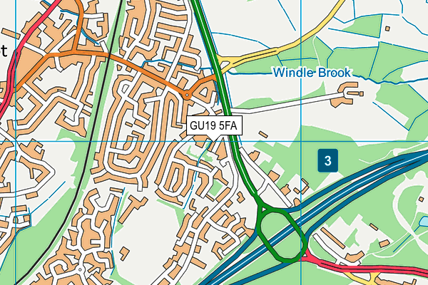 GU19 5FA map - OS VectorMap District (Ordnance Survey)