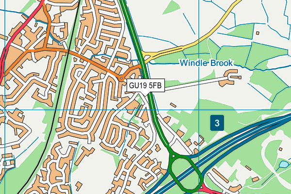 GU19 5FB map - OS VectorMap District (Ordnance Survey)