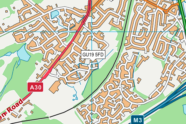 GU19 5FD map - OS VectorMap District (Ordnance Survey)