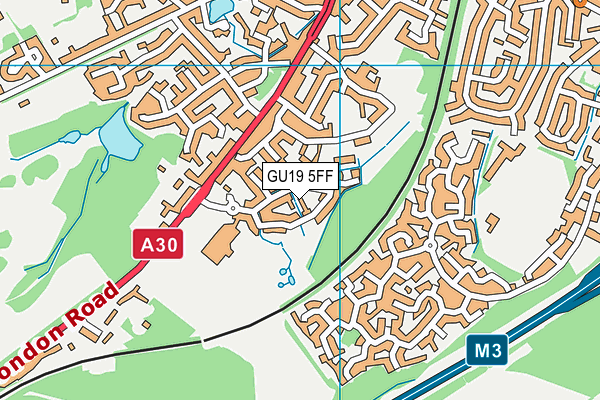 GU19 5FF map - OS VectorMap District (Ordnance Survey)