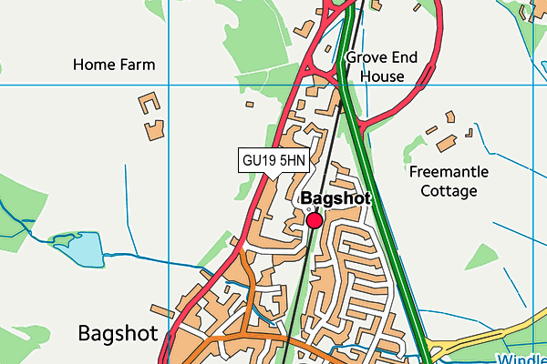 Snap Fitness (Bagshot) map (GU19 5HN) - OS VectorMap District (Ordnance Survey)