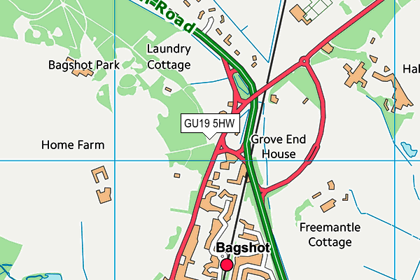 GU19 5HW map - OS VectorMap District (Ordnance Survey)