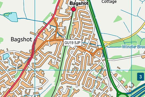 Map of BAGSHOT HEALTHCARE SERVICES LTD at district scale