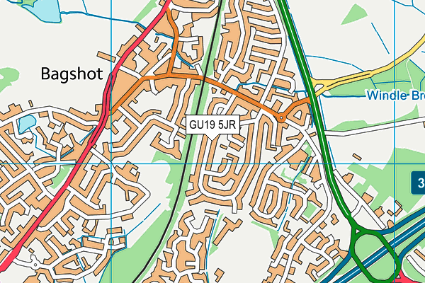 GU19 5JR map - OS VectorMap District (Ordnance Survey)