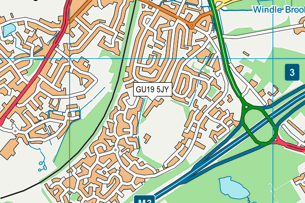 GU19 5JY map - OS VectorMap District (Ordnance Survey)