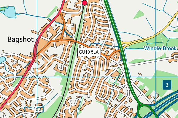 GU19 5LA map - OS VectorMap District (Ordnance Survey)