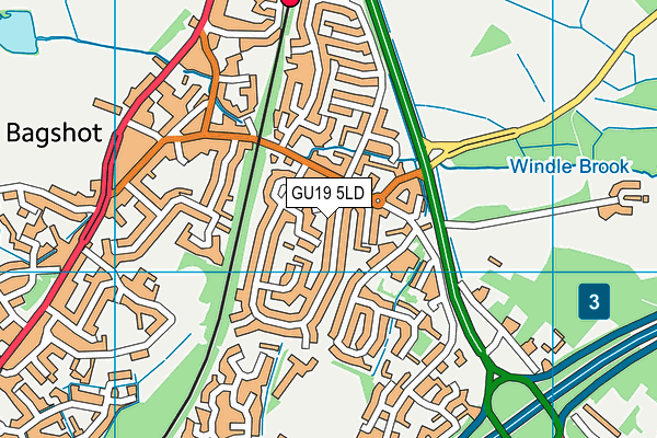 GU19 5LD map - OS VectorMap District (Ordnance Survey)