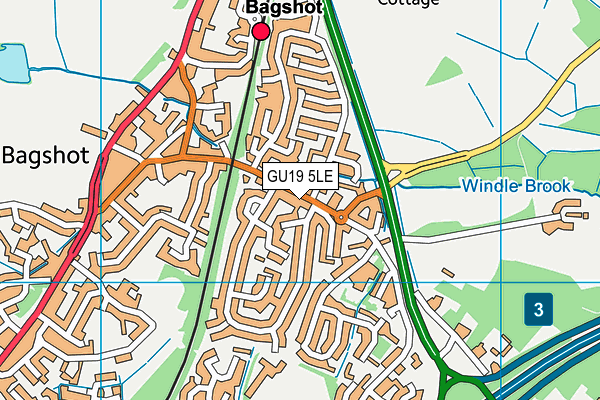 GU19 5LE map - OS VectorMap District (Ordnance Survey)