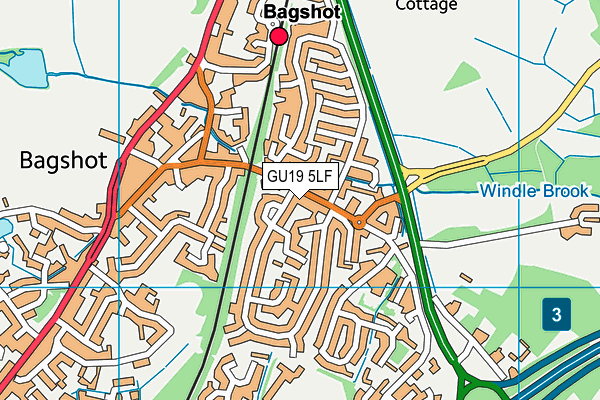 GU19 5LF map - OS VectorMap District (Ordnance Survey)