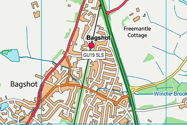 GU19 5LS map - OS VectorMap District (Ordnance Survey)