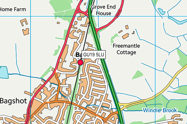 GU19 5LU map - OS VectorMap District (Ordnance Survey)