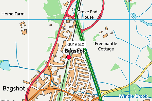 GU19 5LX map - OS VectorMap District (Ordnance Survey)