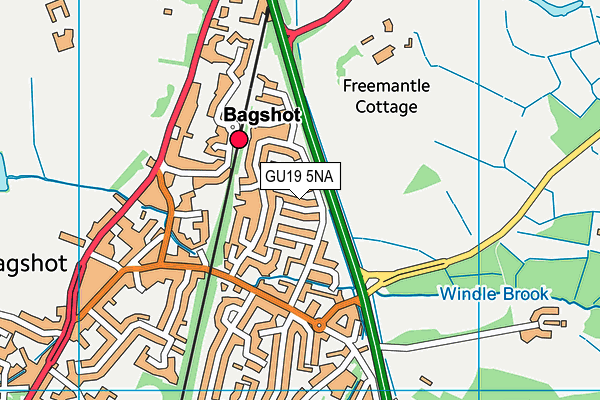 GU19 5NA map - OS VectorMap District (Ordnance Survey)