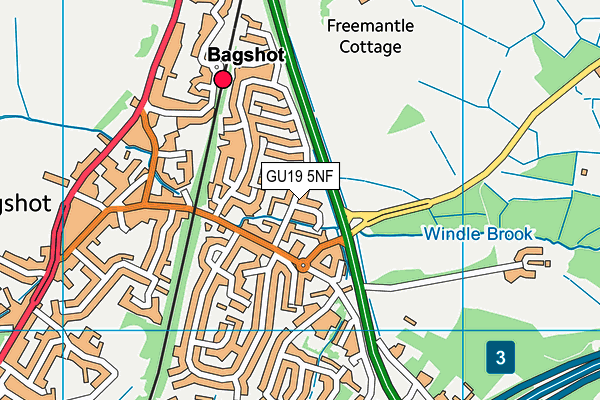 GU19 5NF map - OS VectorMap District (Ordnance Survey)