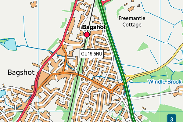 GU19 5NU map - OS VectorMap District (Ordnance Survey)