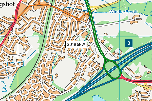 GU19 5NW map - OS VectorMap District (Ordnance Survey)