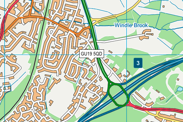 GU19 5QD map - OS VectorMap District (Ordnance Survey)