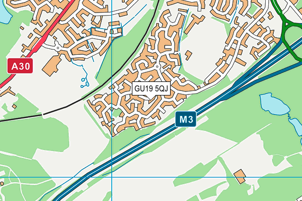 GU19 5QJ map - OS VectorMap District (Ordnance Survey)